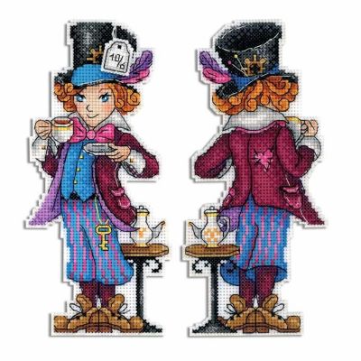MP Studia - Mad Hatter P-349 / SR-349 Plastic Canvas Counted Cross Stitch Kit Image 1