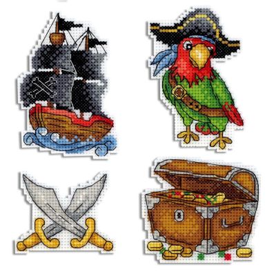 MP Studia - Pirate Ship. Magnets SR-451  Plastic Canvas Counted Cross Stitch Kit Image 1