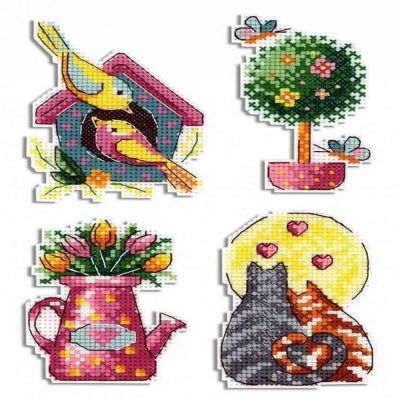 MP Studia - Spring. Magnets SR-578  Plastic Canvas Counted Cross Stitch Kit Image 1