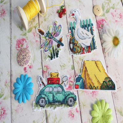 MP Studia - Summer. Magnets SR-579  Plastic Canvas Counted Cross Stitch Kit Image 1