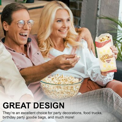 MT Products 1 oz Colorful Paper Popcorn Bags - Pack of 100 Image 2