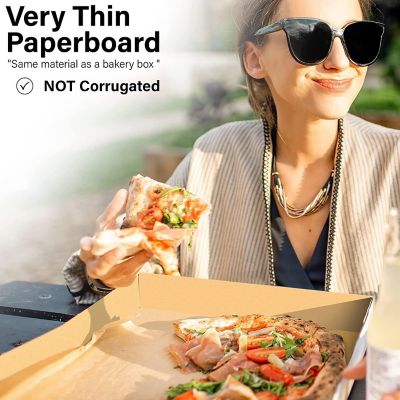 MT Products 10" x 10" x 2" Lock Corner Clay Coated Thin Pizza Box -Pack of 10 Image 2