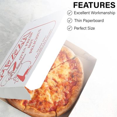 MT Products 10" x 10" x 2" White Clay Coated Pizza Boxes - Pack of 20 Image 2