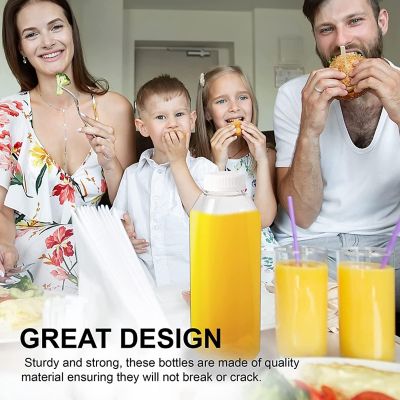 MT Products 16 oz Juice Bottles with Caps - Set of 12 Bottles with Caps Image 1