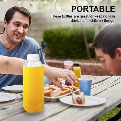 MT Products 16 oz Juice Bottles with Caps - Set of 12 Bottles with Caps Image 2