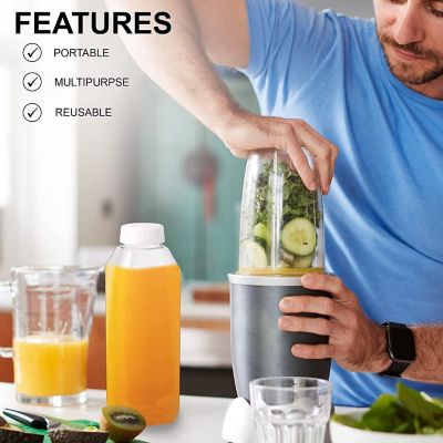 MT Products 16 oz Juice Bottles with Caps - Set of 12 Bottles with Caps Image 3