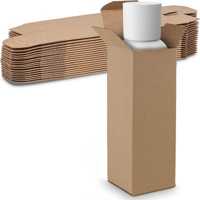 MT Products 2" x 2" x 7" Tuck Top Kraft Paperboard Gift Boxes - Pack of 30 Image 1