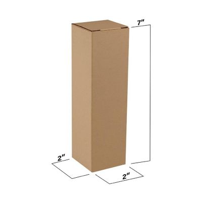 MT Products 2" x 2" x 7" Tuck Top Kraft Paperboard Gift Boxes - Pack of 30 Image 1