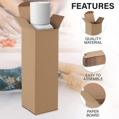 MT Products 2" x 2" x 7" Tuck Top Kraft Paperboard Gift Boxes - Pack of 30 Image 2