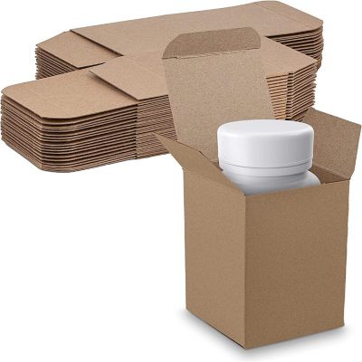 MT Products 3" x 3" x 4" Tuck Top Kraft Paperboard Gift Boxes - Pack of 30 Image 1