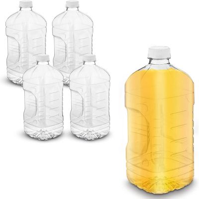 MT Products 64 oz Plastic Juice Bottles with Tamper Evident Caps - Set of 4 Image 1