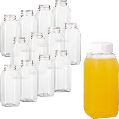 MT Products 8 oz Juice Bottles with Caps - Set of 12 Bottles with Caps Image 1