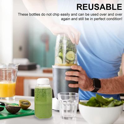 MT Products 8 oz Juice Bottles with Caps - Set of 12 Bottles with Caps Image 2