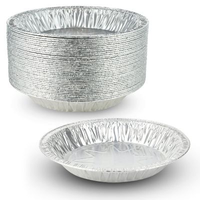MT Products 8" Round Aluminum Foil Pie Pans/Tart Pan (1.25 Deep) - Pack of 35 Image 1