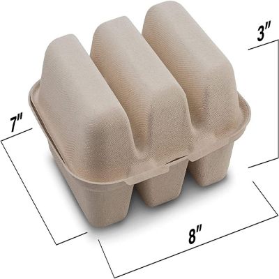 MT Products 8" x 7" x 3" Pulp Fiber 3 Taco Holder - 15 Pieces Image 1