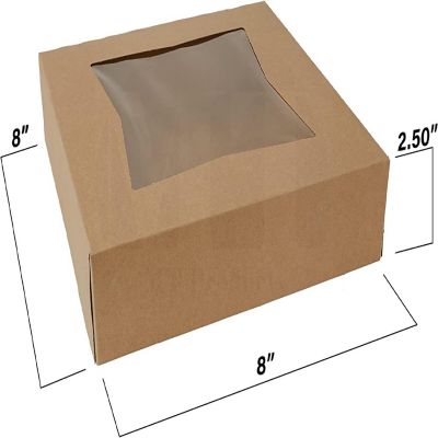 MT Products Brown Cookie Boxes - 8&quot; x 8&quot; x 2.5&quot; Bakery Boxes - Pack of 200 Image 1