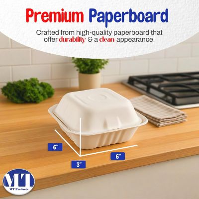 MT Products Cake Container - 6&quot; x 6&quot; x 3&quot; Food To Go Containers - Pack of 500 Image 1