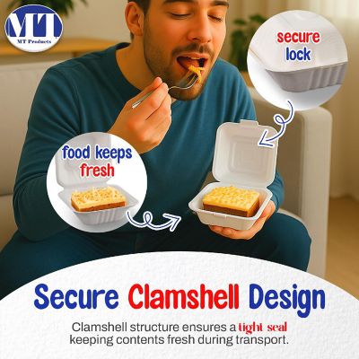 MT Products Cake Container - 6&quot; x 6&quot; x 3&quot; Food To Go Containers - Pack of 500 Image 2