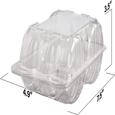 MT Products Clear Plastic Containers/Cookie Container with Hinged Lid - 20 Pieces Image 1