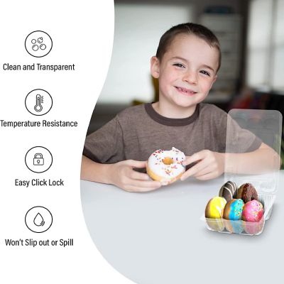 MT Products Clear Plastic Containers/Cookie Container with Hinged Lid - 20 Pieces Image 2