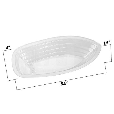 MT Products Clear Plastic Disposable Banana Split Bowls/Boats 8 oz - Pack of 60 Image 1