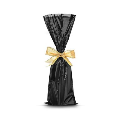 MT Products Metallic Black Mylar Wine Gift Bags for Bottles - Pack of 25 Image 1