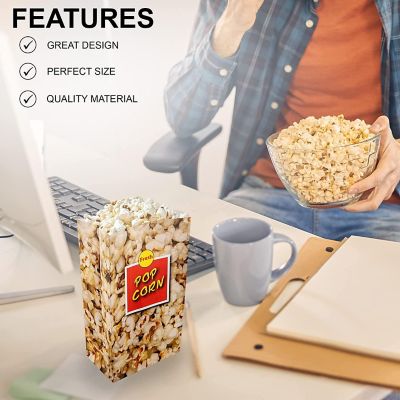 MT Products Popcorn Bags -  130 oz Popcorn Holders with Flat Bottom - Pack of 50 Image 3