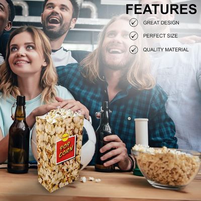 MT Products Popcorn Bags - 46 oz Popcorn Holders with Flat Bottom - Pack of 15 Image 3
