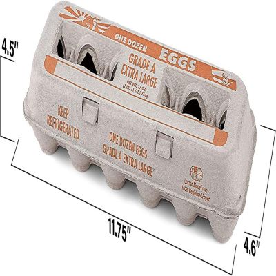 MT Products Printed Natural Pulp Paper Egg Cartons Hold Eggs 12 Count - Pack of 25 Image 1