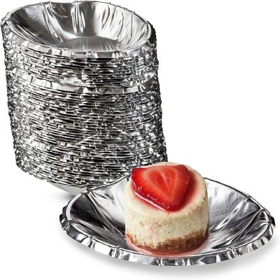 MT Products Small Pie Pans / Clamshell Aluminum Foil Pans - Pack of 100 Image 1