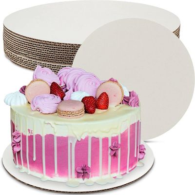 MT Products White Corrugated Cake Boards 14" Round - Pack of 15 Image 1