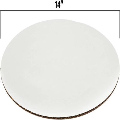 MT Products White Corrugated Cake Boards 14" Round - Pack of 15 Image 1