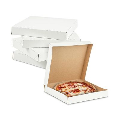 MT Products White Lock Corner Thin Pizza Box  8&quot; x 8&quot; x 1.5&quot; - Pack of 20 Image 1
