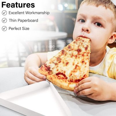 MT Products White Paperboard Single Pizza Slice Wedge Tray - Pack of 50 Image 3
