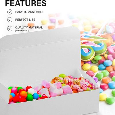 MT Products White Small Candy Box - 5" x 2.75" x 1.75" Bakery Boxes - Pack of 20 Image 1