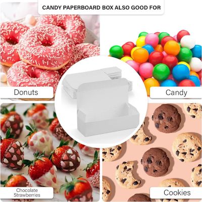 MT Products White Small Candy Box - 5" x 2.75" x 1.75" Bakery Boxes - Pack of 20 Image 3