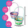 Multi-Colored Bamboo Easter Baskets - 12 Pc. Image 1