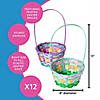 Multi-Colored Bamboo Easter Baskets - 12 Pc. Image 1