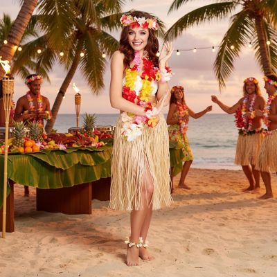 Multi-coloured Leis Costume Accessory Image 2