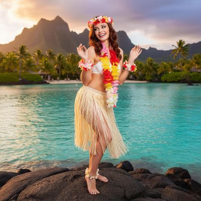 Multi-coloured Leis Costume Accessory Image 3