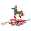 Multicolor Donkey Pi&amp;#241;ata Kit with Stick &amp; Candy - 210 Pc. Image 1