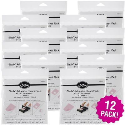 Multipack of 12 - Sizzix Adhesive Sheets 6"X6" 10/Pkg-Permanent Image 1