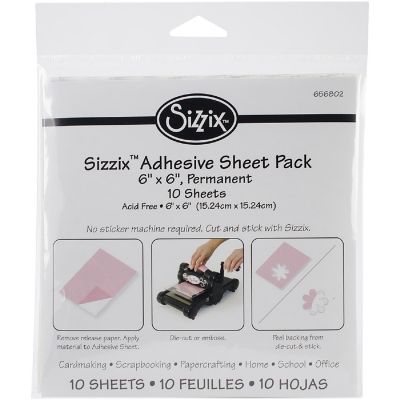 Multipack of 12 - Sizzix Adhesive Sheets 6"X6" 10/Pkg-Permanent Image 1