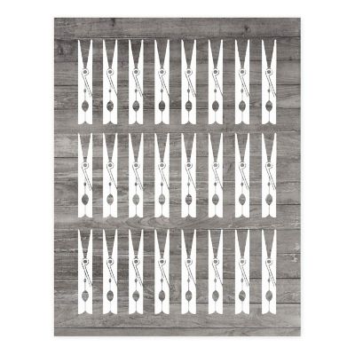 Multiple Clothespins Wall Art 8.5x11in Image 1