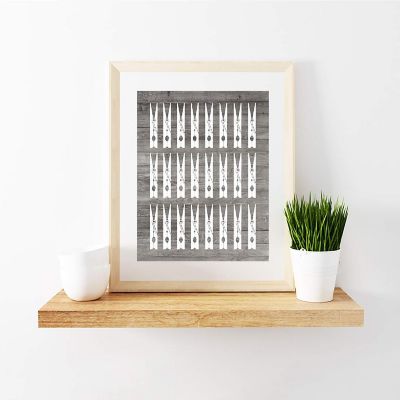 Multiple Clothespins Wall Art 8.5x11in Image 1