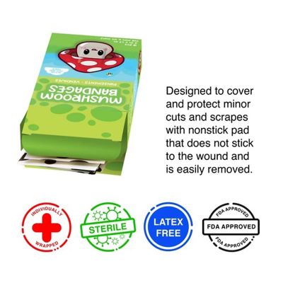 Mushroom Adhesive Bandages  18 Count Image 2