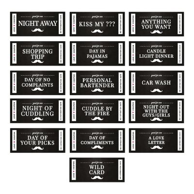 Mustache Design Love Coupons for Couples Image 1