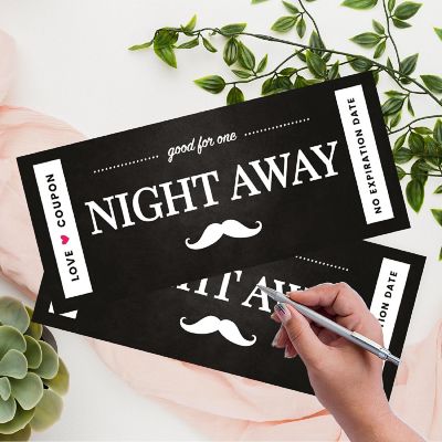 Mustache Design Love Coupons for Couples Image 1