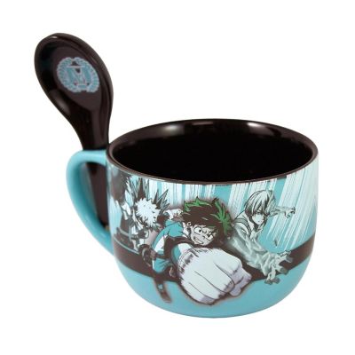 My Hero Academia Class 1-A 20oz Ceramic Ramen Bowl with Spoon Image 1