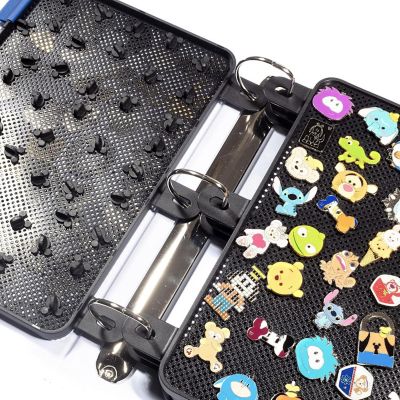 My Pin Collection 3-Ring Album Binder w 4 Enamel Pin Pages - Patented Design Lays Pages Flat with Pinbacks and No Sagging - Display and Trade Your Favorites - O Image 2